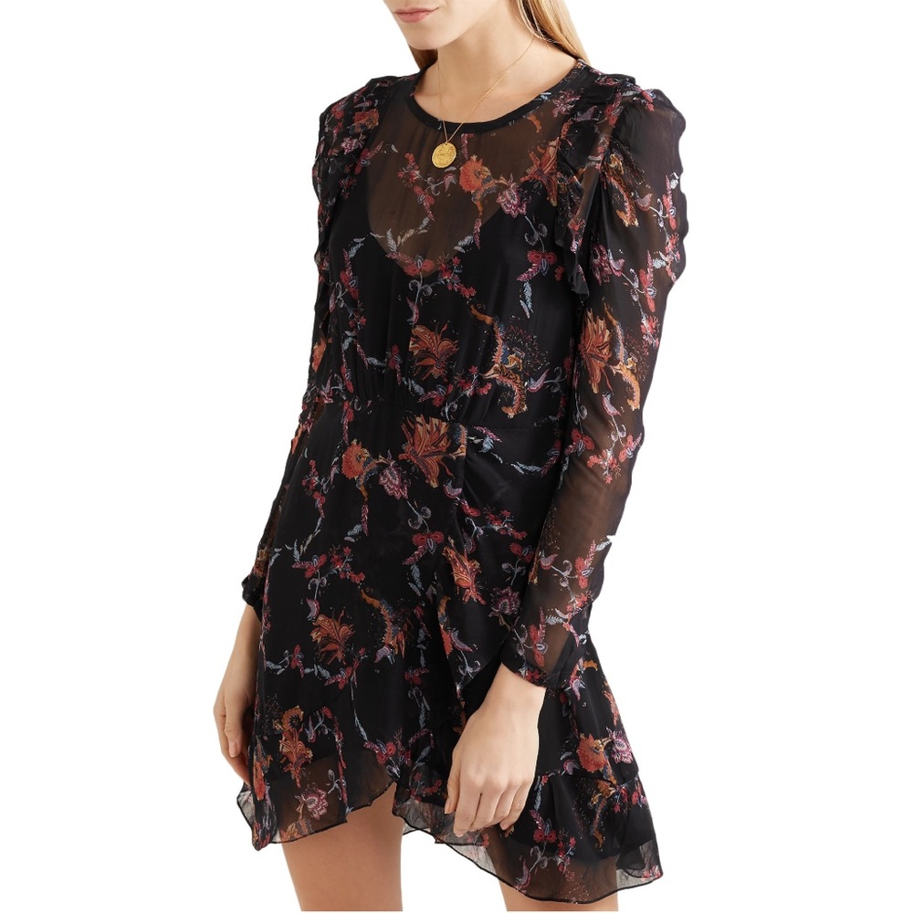 IRO Ruffled Printed Georgette Mini Dress - Picture 2 of 8